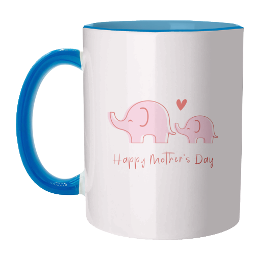 Happy Mother's Day - Cute Elephants Design - unique mug by By Honey Studios