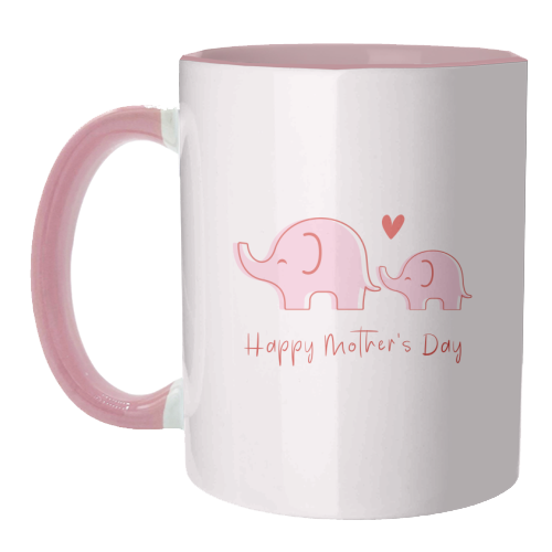 Happy Mother's Day - Cute Elephants Design - unique mug by By Honey Studios