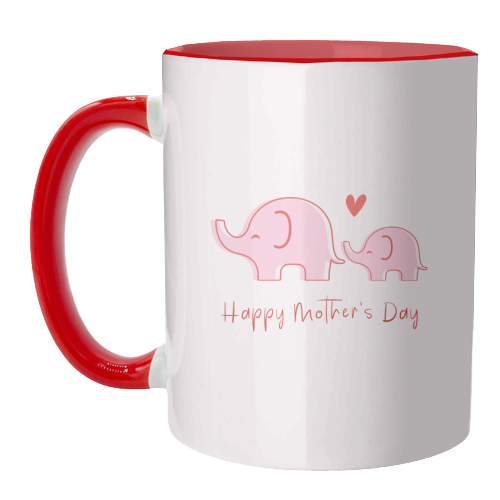 Happy Mother's Day - Cute Elephants Design - unique mug by By Honey Studios