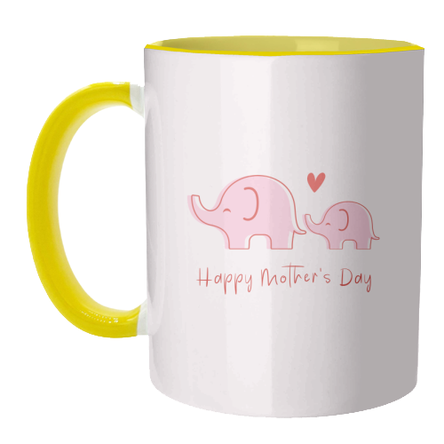 Happy Mother's Day - Cute Elephants Design - unique mug by By Honey Studios