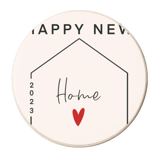 Happy New Home 2023 - personalised beer coaster by Lisa Wardle