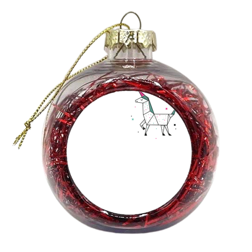 Happy Origami Unicorn - xmas bauble by dan stanley