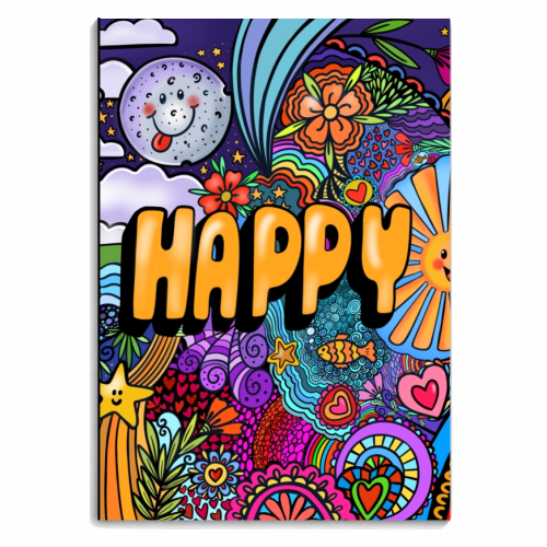 Happy - personalised A4, A5, A6 notebook by PixieDrew