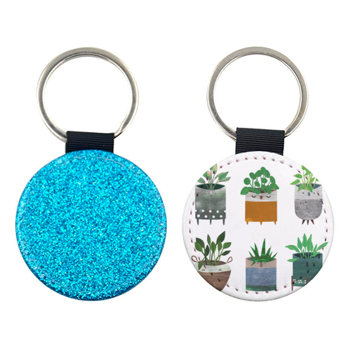 Happy Plant Pots - keyring by Christina Carpenter
