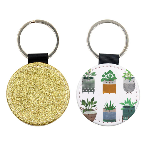 Happy Plant Pots - keyring by Christina Carpenter