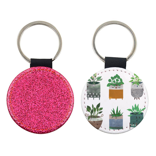 Happy Plant Pots - keyring by Christina Carpenter