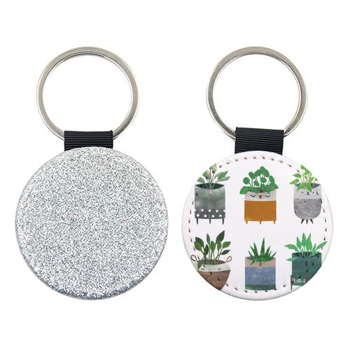 Happy Plant Pots - keyring by Christina Carpenter