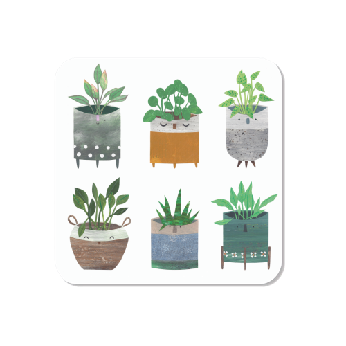 Happy Plant Pots - Magnet by Christina Carpenter
