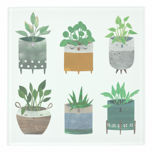 Happy Plant Pots - personalised beer coaster by Christina Carpenter