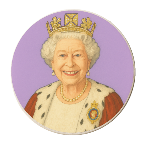Happy Queen Elizabeth II - personalised beer coaster by AP