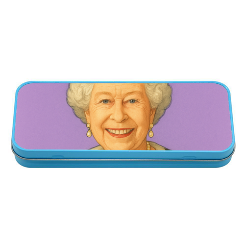 Happy Queen Elizabeth II - tin pencil case by AP