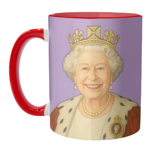 Happy Queen Elizabeth II - unique mug by AP