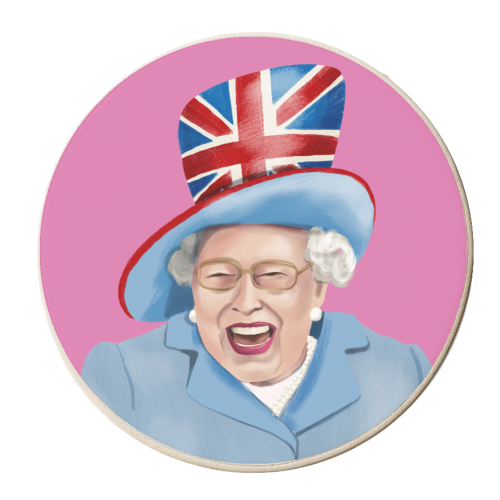Happy Queen - personalised beer coaster by Sarah Wilkinson