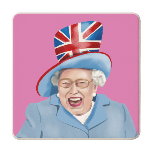 Happy Queen - personalised beer coaster by Sarah Wilkinson
