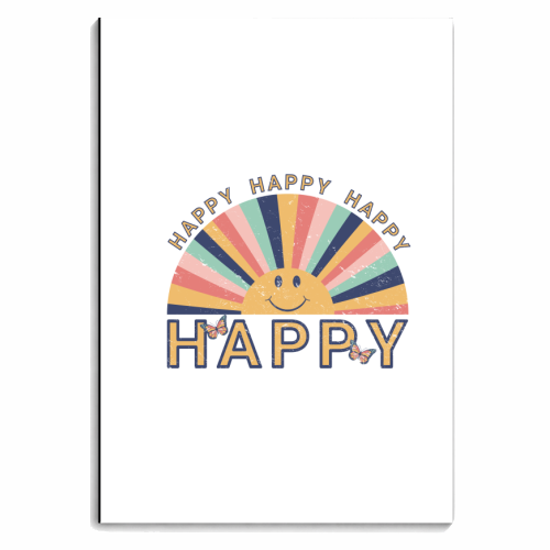 Happy Retro Smiling Sunrise - Boho Graphic Design - personalised A4, A5, A6 notebook by InspiredImages