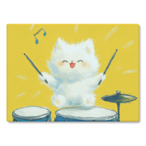 Happy song - glass chopping board by DejaReve