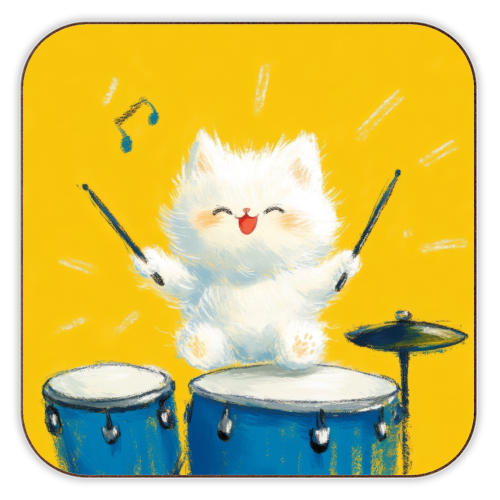 Happy song - personalised beer coaster by DejaReve