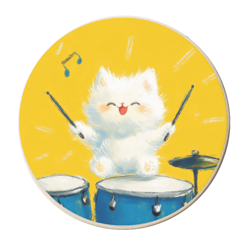 Happy song - personalised beer coaster by DejaReve