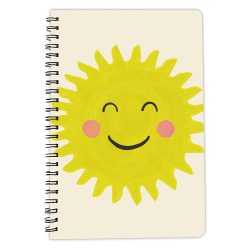 Happy Sun smiley face - personalised A4, A5, A6 notebook by Catalina Williams