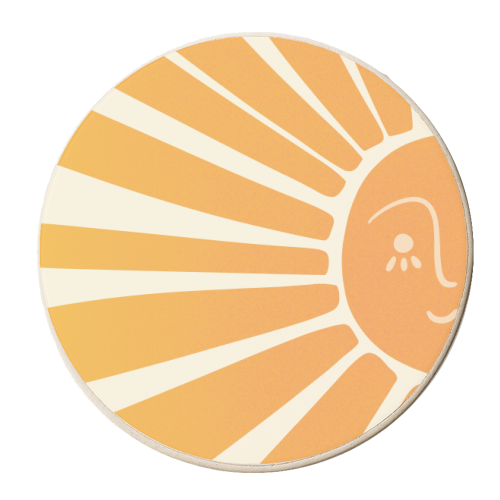 Happy Sunshine - personalised beer coaster by Lisa Wardle