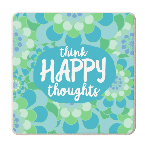 Happy Thoughts - personalised beer coaster by Giddy Kipper