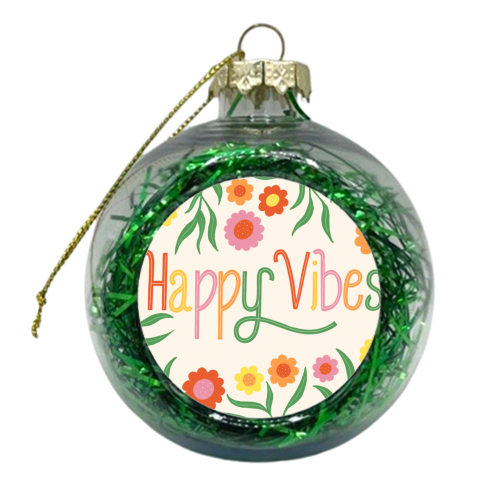 Happy vibes - xmas bauble by Katie Brookes