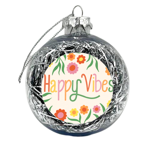 Happy vibes - xmas bauble by Katie Brookes