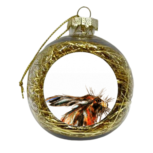 Hare - xmas bauble by James Jefferson Peart