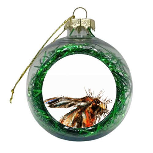 Hare - xmas bauble by James Jefferson Peart