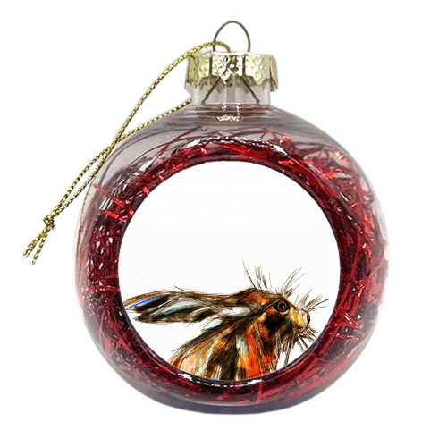 Hare - xmas bauble by James Jefferson Peart