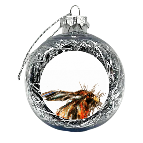 Hare - xmas bauble by James Jefferson Peart