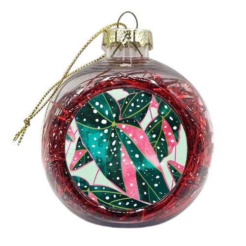 Haripriya | Modern Bohemian Botanical Painting | Watercolor Vintage Tropical Exotic Plants - xmas bauble by Uma Prabhakar Gokhale