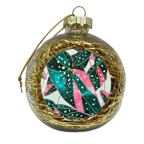 Haripriya | Modern Bohemian Botanical Painting | Watercolor Vintage Tropical Exotic Plants - xmas bauble by Uma Prabhakar Gokhale