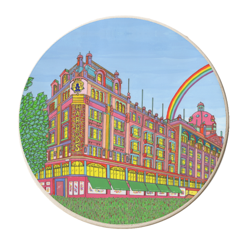 HARRODS LONDON - personalised beer coaster by Julie Littler