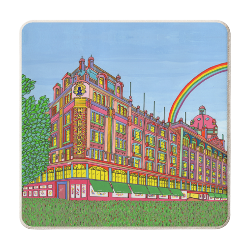HARRODS LONDON - personalised beer coaster by Julie Littler