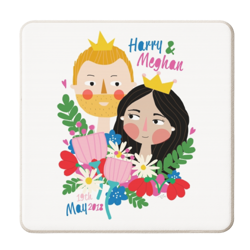 Harry And Meghan - personalised beer coaster by Nichola Cowdery