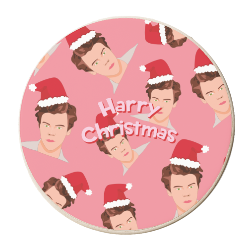 Harry Christmas - personalised beer coaster by Laura Lonsdale