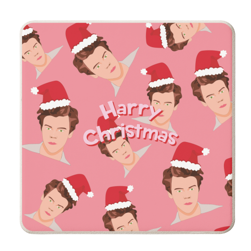 Harry Christmas - personalised beer coaster by Laura Lonsdale