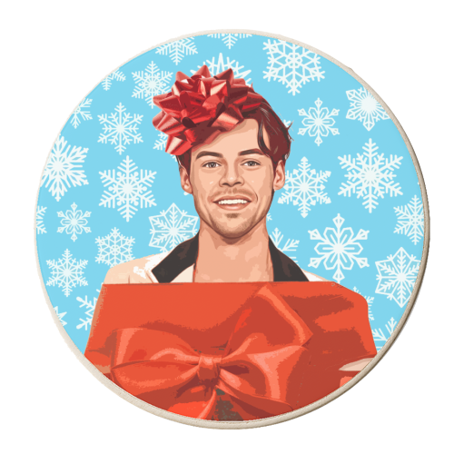 Harry Christmas Present - personalised beer coaster by DOLLY WOLFE