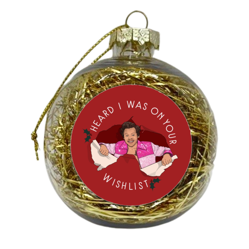 Harry Christmas unwrapped - xmas bauble by The Girl Next Draw