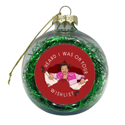 Harry Christmas unwrapped - xmas bauble by The Girl Next Draw