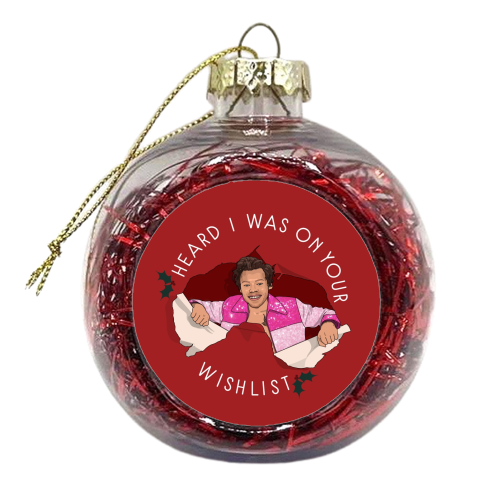 Harry Christmas unwrapped - xmas bauble by The Girl Next Draw