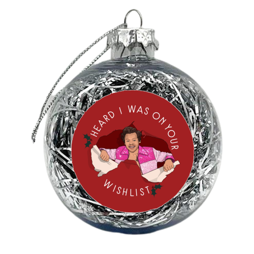 Harry Christmas unwrapped - xmas bauble by The Girl Next Draw