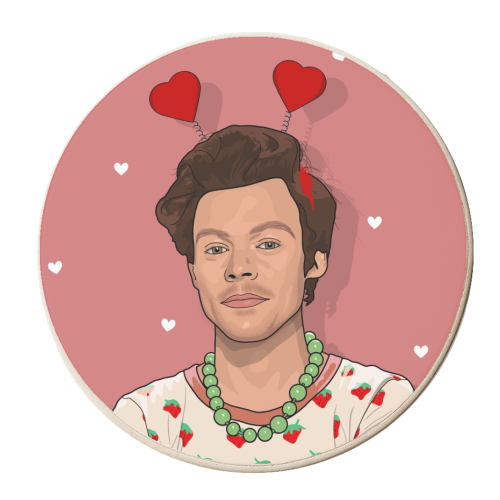 Harry heart boppers - personalised beer coaster by The Girl Next Draw