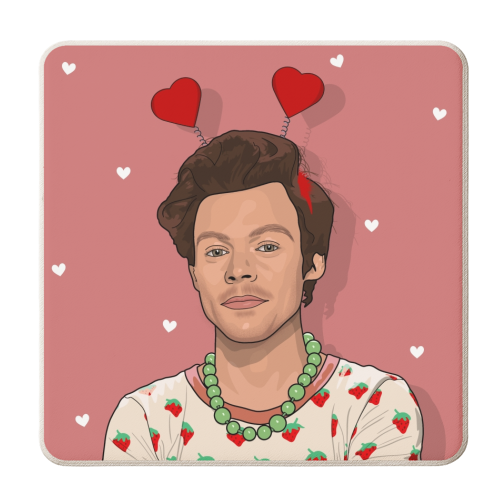 Harry heart boppers - personalised beer coaster by The Girl Next Draw