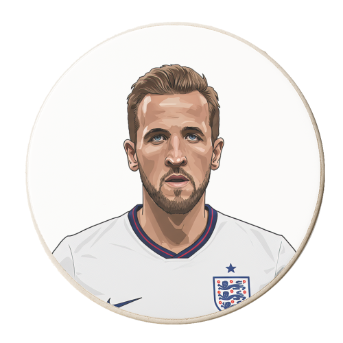 Harry Kane in his England Kit - personalised beer coaster by David Bond