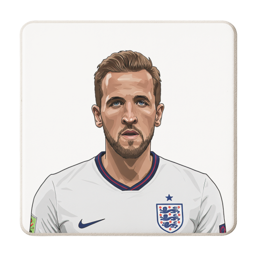 Harry Kane in his England Kit - personalised beer coaster by David Bond