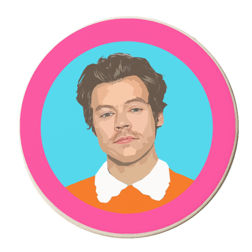 HARRY NEON PINK - personalised beer coaster by DOLLY WOLFE