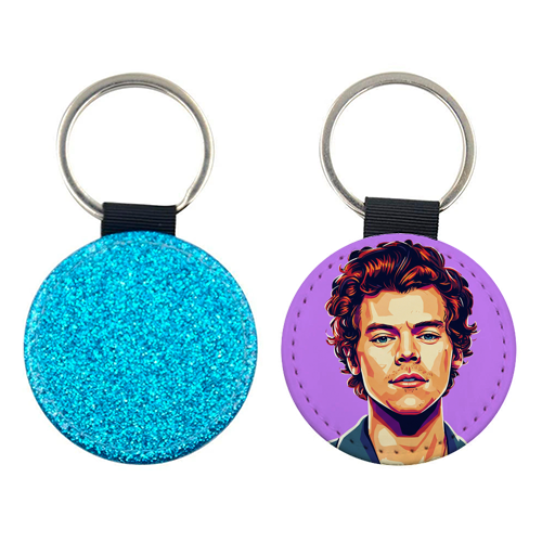 Harry Portrait on a Purple Background - keyring by David Bond
