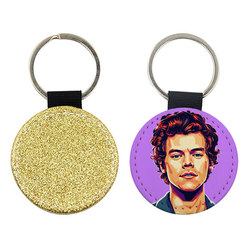 Harry Portrait on a Purple Background - keyring by David Bond